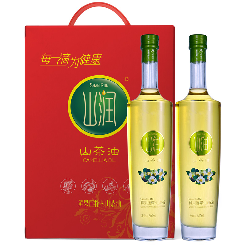 平江县山润鲜果压榨山茶油（500ML*2鲜果压榨礼盒）【云仓】