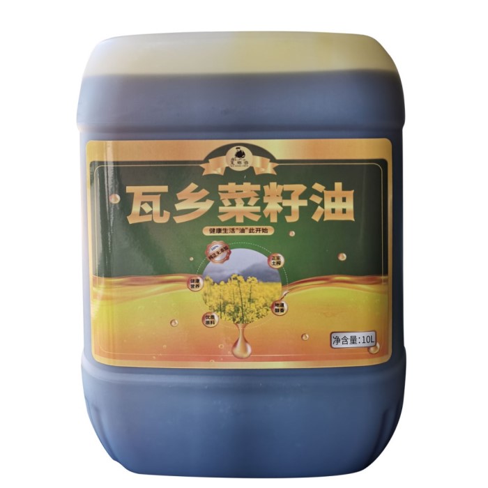 沅陵县瓦乡春醇香菜籽油10L桶