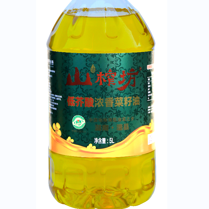 湖南常德澧县山榨坊低芥酸菜籽油5L/瓶