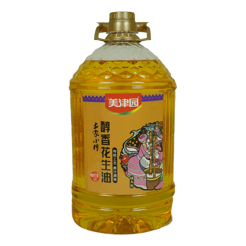 长沙1仓自营 美津园 土家小榨醇香花生油家庭食用油5L