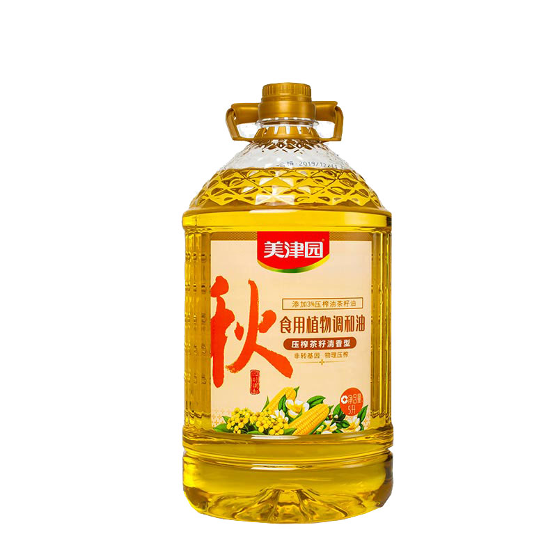 长沙1仓自营 美津园 食用压榨茶籽清香型植物调和油5L