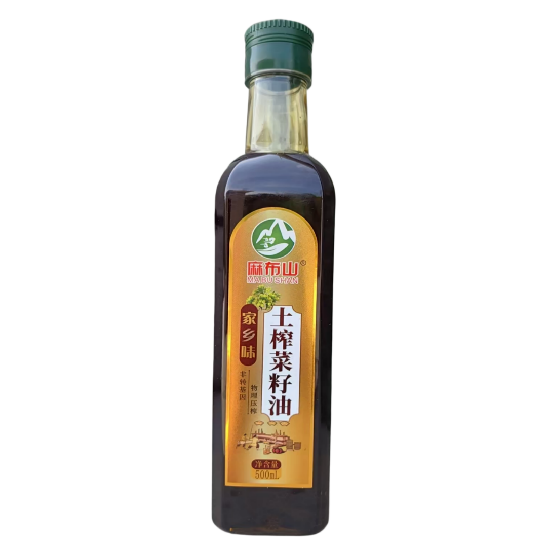 岳阳楼区郭镇乡麻布村 麻布山土榨菜籽油 500mL/瓶