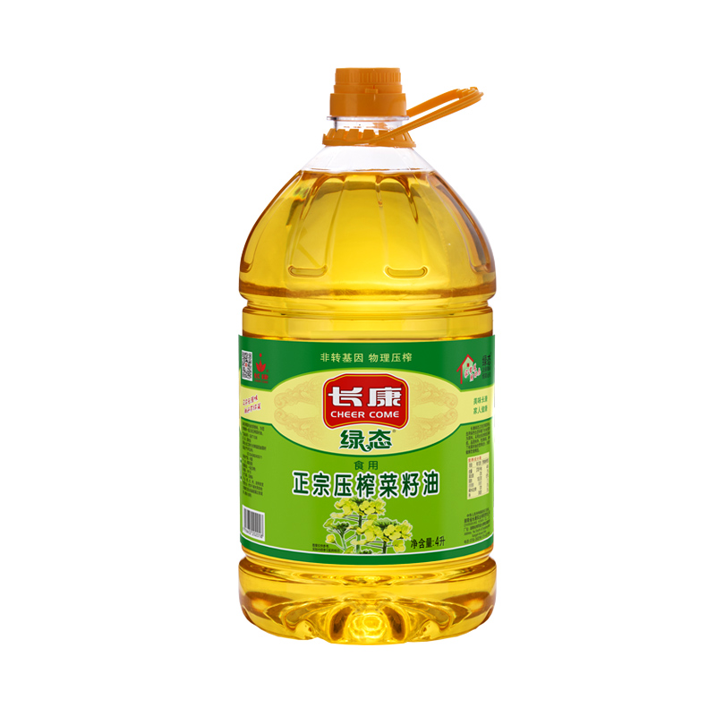 长沙 长康绿态正宗压榨菜籽油4L/瓶 4瓶起订