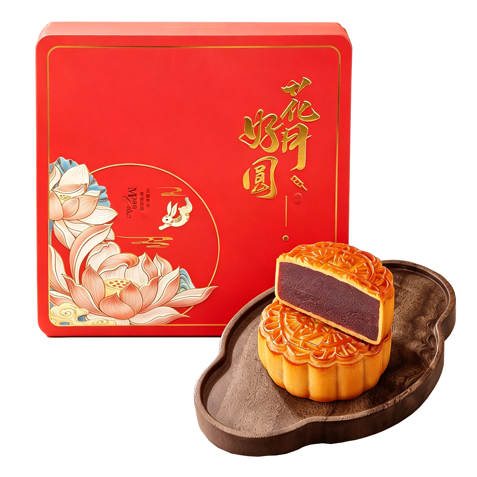 商南县麦浇芽红豆味月饼老月饼点心传统老式糕点包邮800g