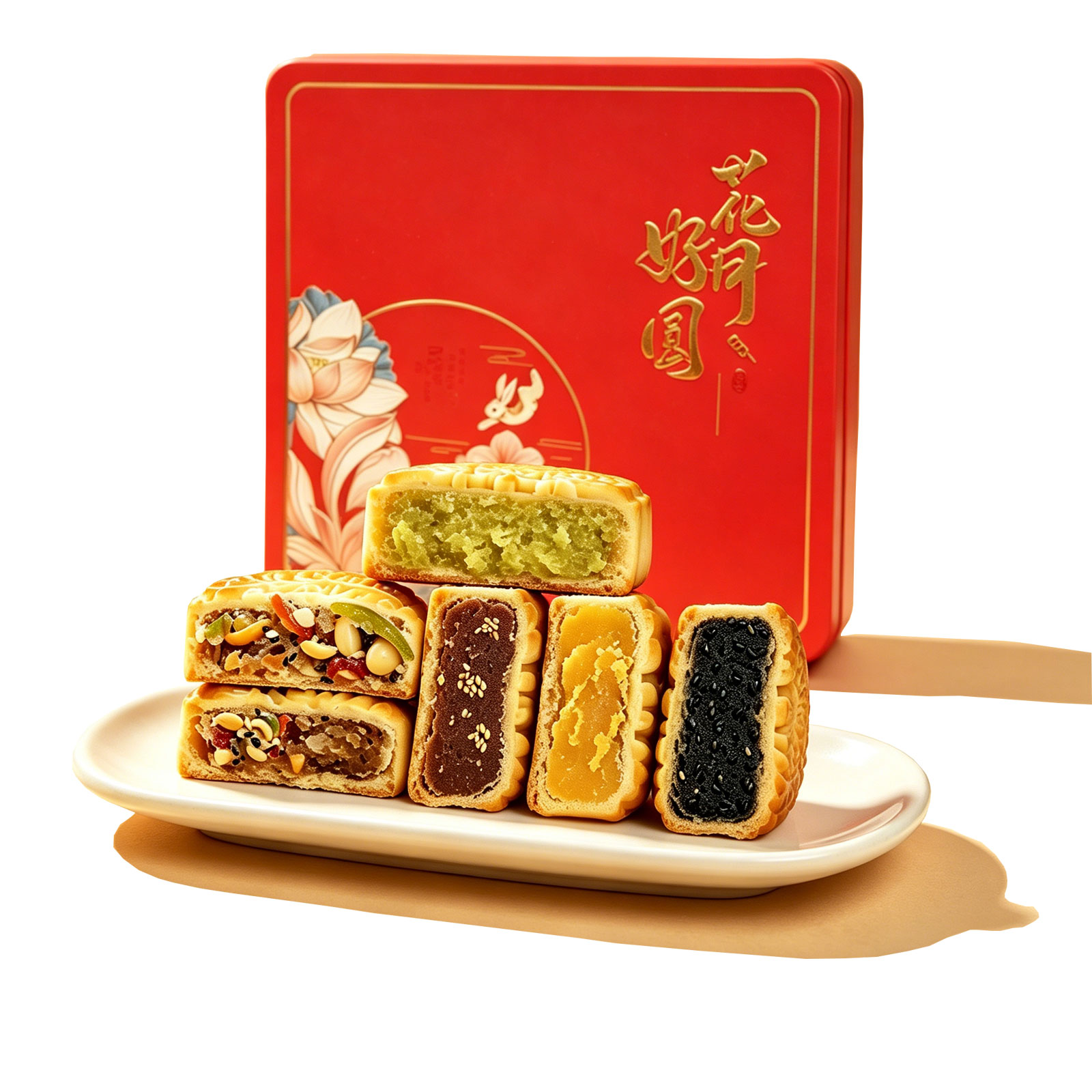 商南县麦浇芽混合月饼800g/盒老月饼点心传统老式糕点包邮