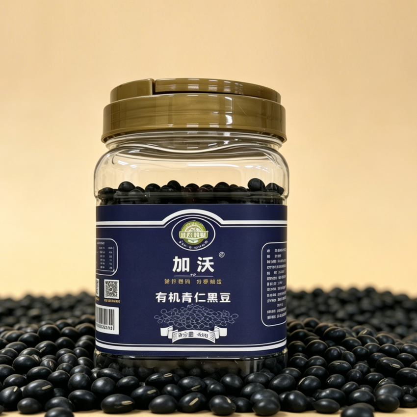 吉林省松原市前郭县查干湖镇-加沃-有机青仁黑豆-450g/1罐