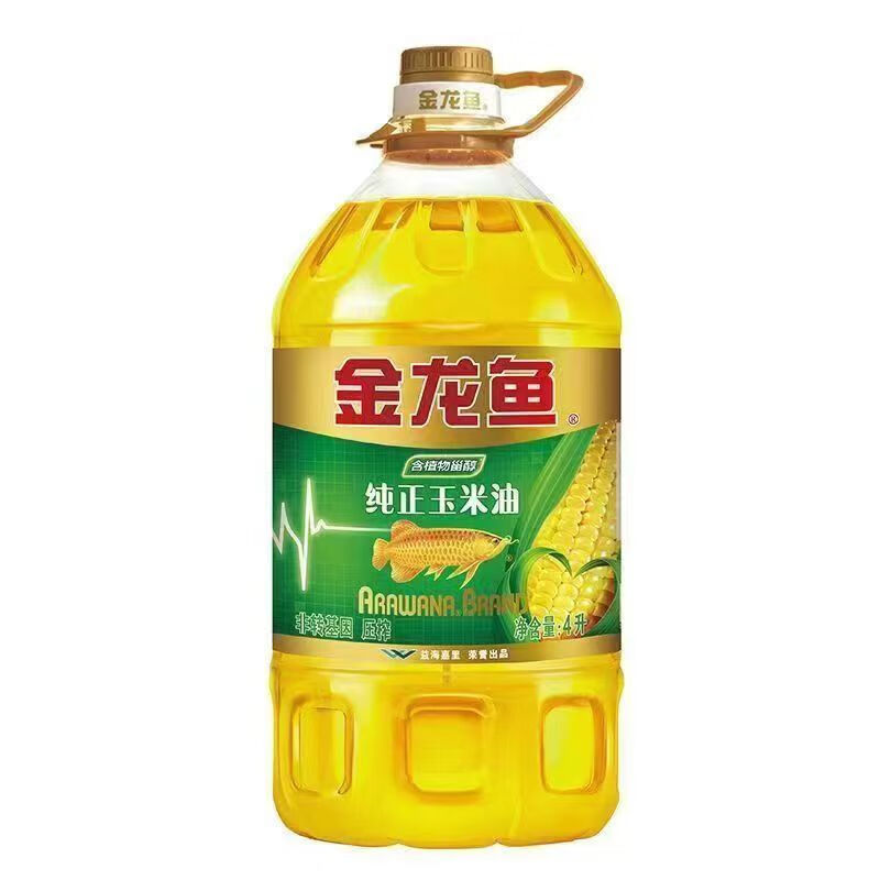 金龙鱼 食用油 非转基因 压榨 一级 纯正玉米油4L（新老包装随机发货）