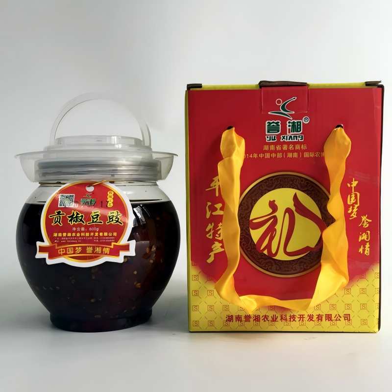 平江县农家豆鼓800g/坛*3，共计2400g，一共3坛。