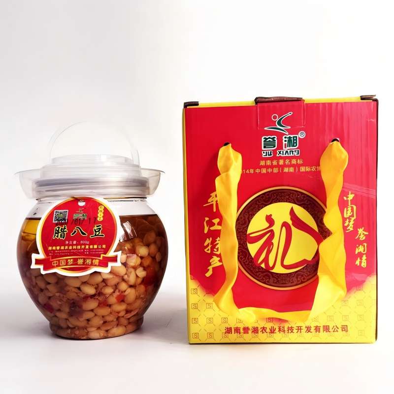 平江县农家特产腊八豆【800g/坛*3，共计2400g】