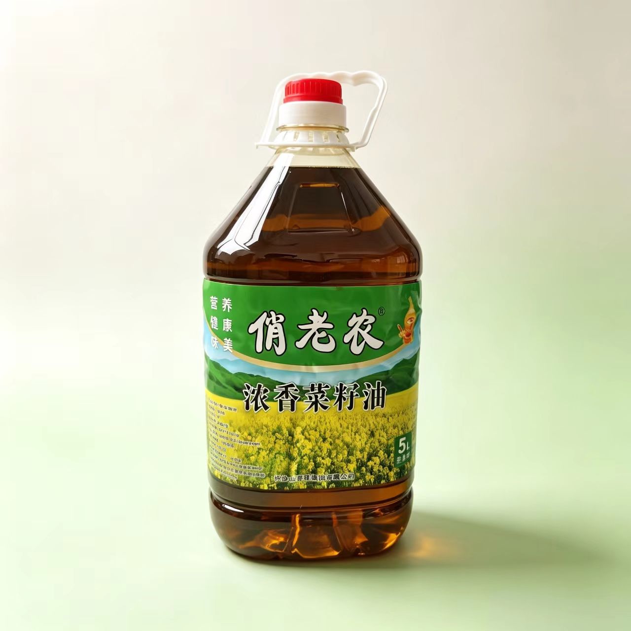 青山桥镇花园村 俏老农牌菜籽油5L装