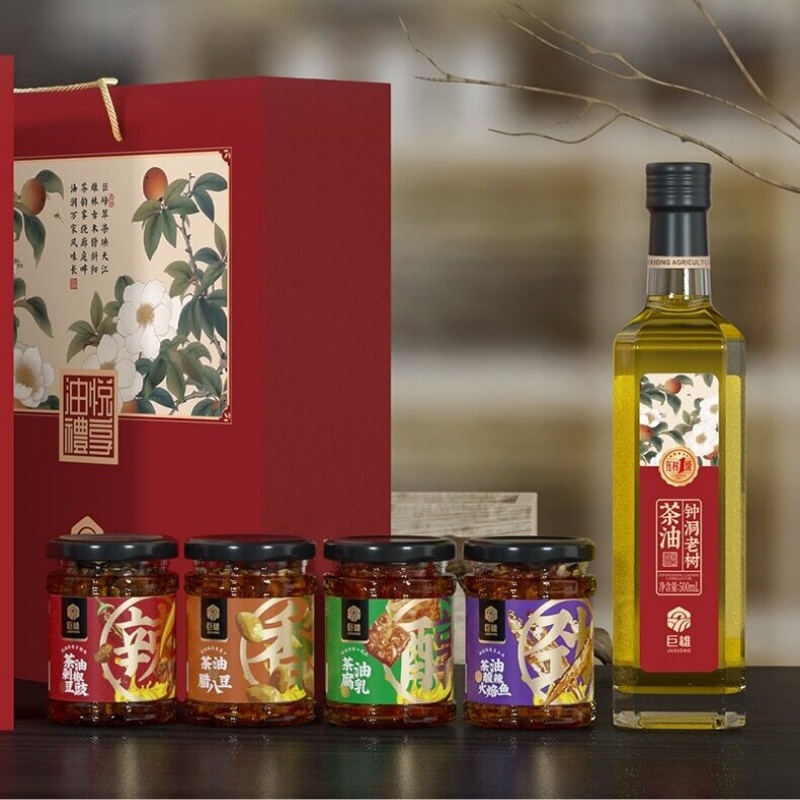 平江县巨雄山茶油*下饭菜礼盒500ml+180g*4